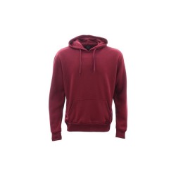 Burgundy Unisex Basic Plain Hoodie(酒红色男女皆宜的朴素卫衣)