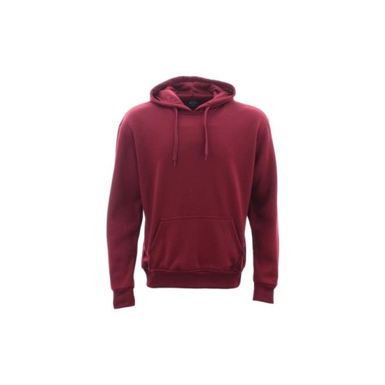 Burgundy Unisex Basic Plain Hoodie(酒红色男女皆宜的朴素卫衣)
