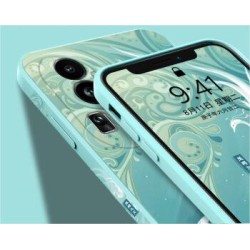 opporeno10/pro/+ mobile phone case all-inclusive anti-fall liquid silicone side Chinese style soft shell national tide men and women 【light cyan】Phoenix Ming Nine Days-Gift protective film + hanging ring opporeno10pro