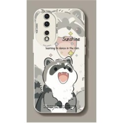 Honor 90 Phone Case Honor90Pro New Cartoon Cute Raccoon Silicone All-Inclusive Anti-fall Soft Case Ultra Thin Creative Tide Brand Internet Celebrity Funny Men and Women Honor 90 Antique White - Starry Sky Raccoon Black + Film