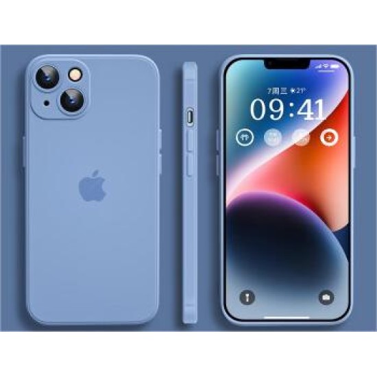  Apple 14 phone case iPhone14Pro Max new 14Plus frosted anti-fall ultra-thin men's simple women's lens all-inclusive protective case Apple 14 [Yuanfeng Blue] ultra-thin matte non-stick fingerprint tempered film