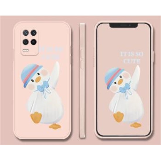  OPPO K9x 5G Phone Case PGCM10 All Inclusive Anti-Drop Protection Case Men's and Women's Cartoon Silicone Matte Soft Case Lavender Gray - Lanting Beauty + Hand Strap OPPO K9x 5G