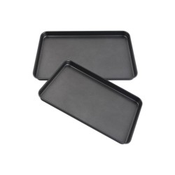 2 Pcs Pizza Plate Roasting Pan Baking Pans Non-stick Carbon Steel Bakeware Tray（2个披萨盘，烤盘，烤盘，不粘碳钢烤盘）