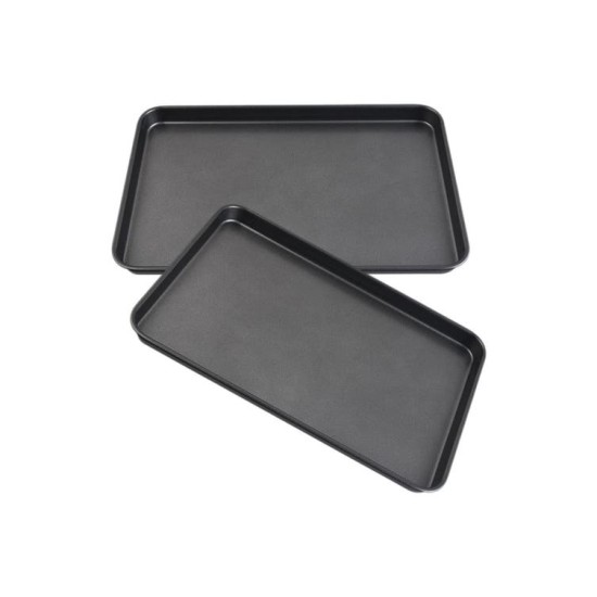 2 Pcs Pizza Plate Roasting Pan Baking Pans Non-stick Carbon Steel Bakeware Tray（2个披萨盘，烤盘，烤盘，不粘碳钢烤盘）